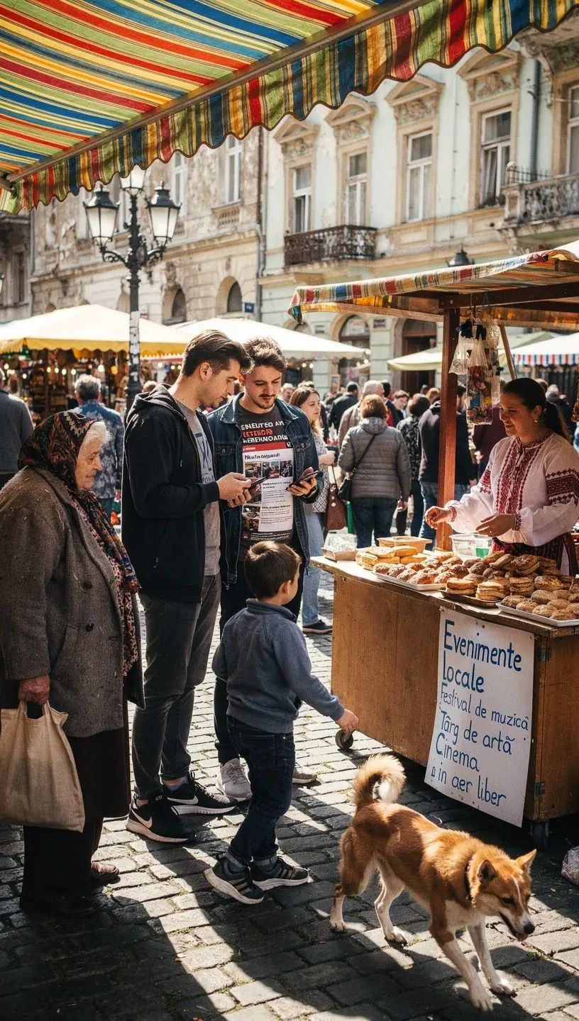 Community members engaging in local information sharing.